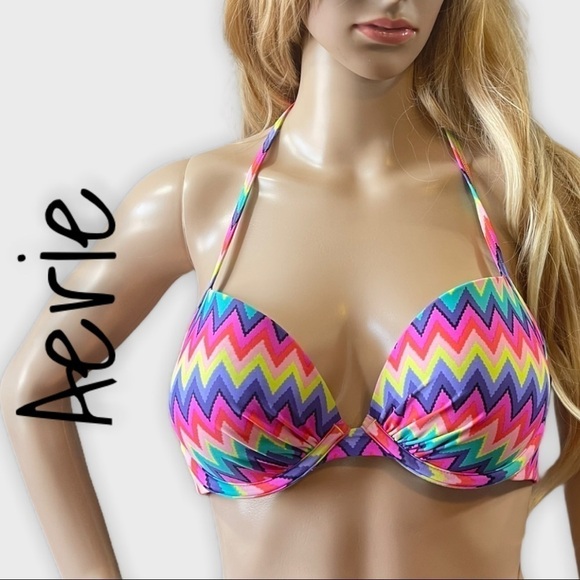 AERIE multicolored Aztec design bikini top
36B - Picture 1 of 8